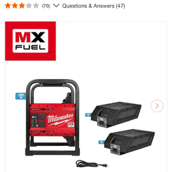 Milwaukee MX FUEL 3600-Watt/1800-Watt Lithium-Ion Battery Powered Push Start Portable Power Station $1399