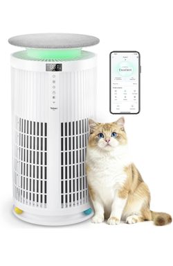 Large Air Purifiers for Home Large Room up to 4200ft², Yaber HEPA Air Purifier for Home Pets, Auto Mode PM2.5 VOC Monitor with Lights, APP Air Clean