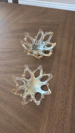 Clear Glass Decorative Bowls Set of 2