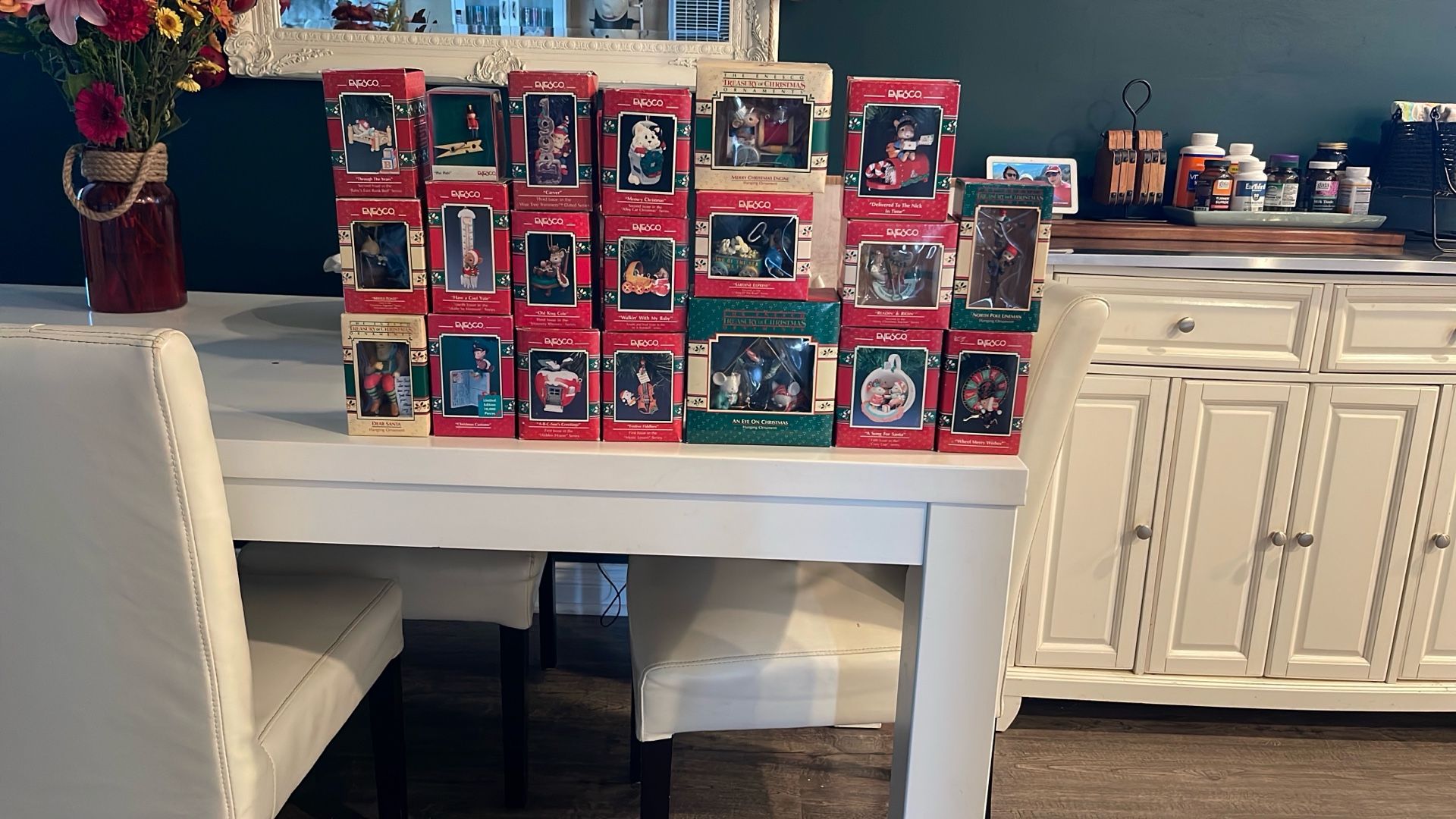 Vintage Enesco Christmas Ornament Lot Of 20 Different In Boxes