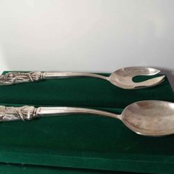 GODINGER SILVER PLATE SERVING SPOON & FORK SET