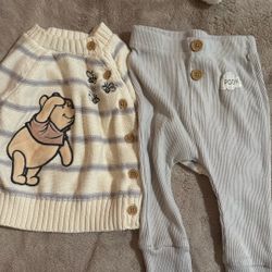Disney Winnie Pooh Baby Outfit 0-3 Months 