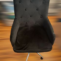 Small Black Velvet Chair 