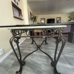 Mediterranean Rectangular Glass Top Dining Table