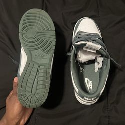 Greens and white Nike dunks