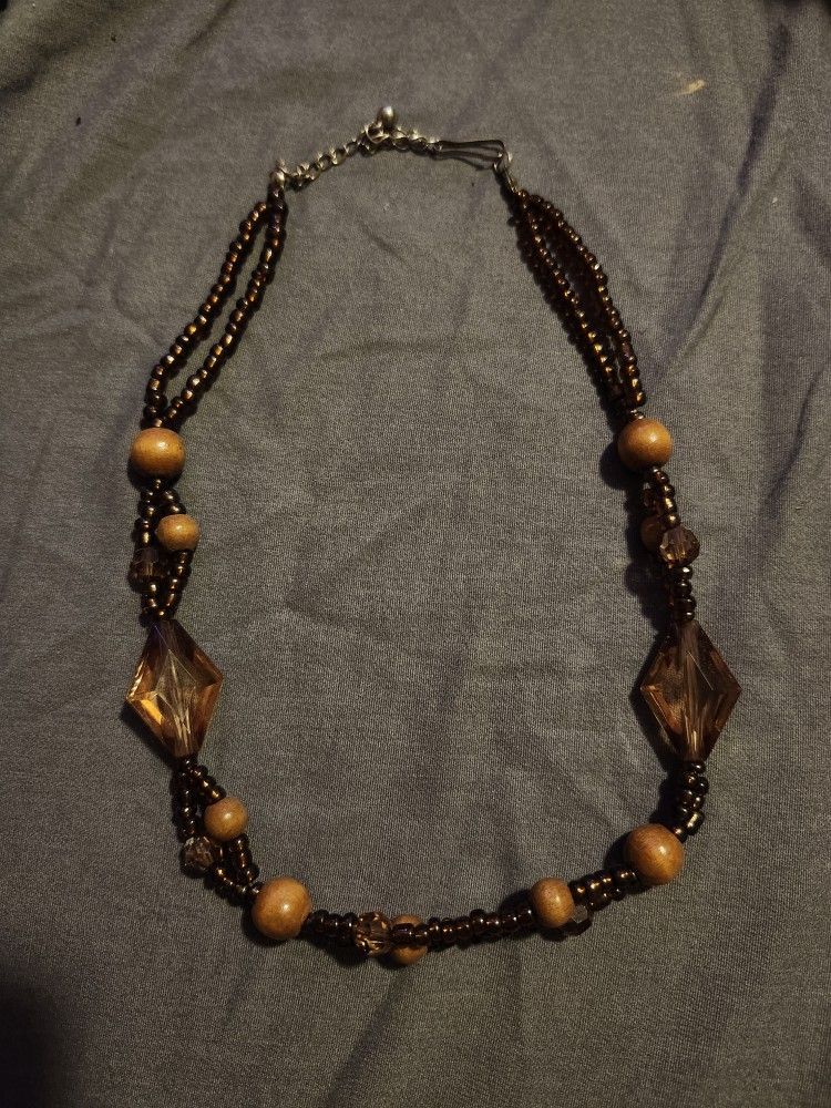 Amber Beaded Layered Necklace