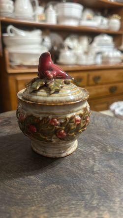 Tea light holder Cardinal and Holly