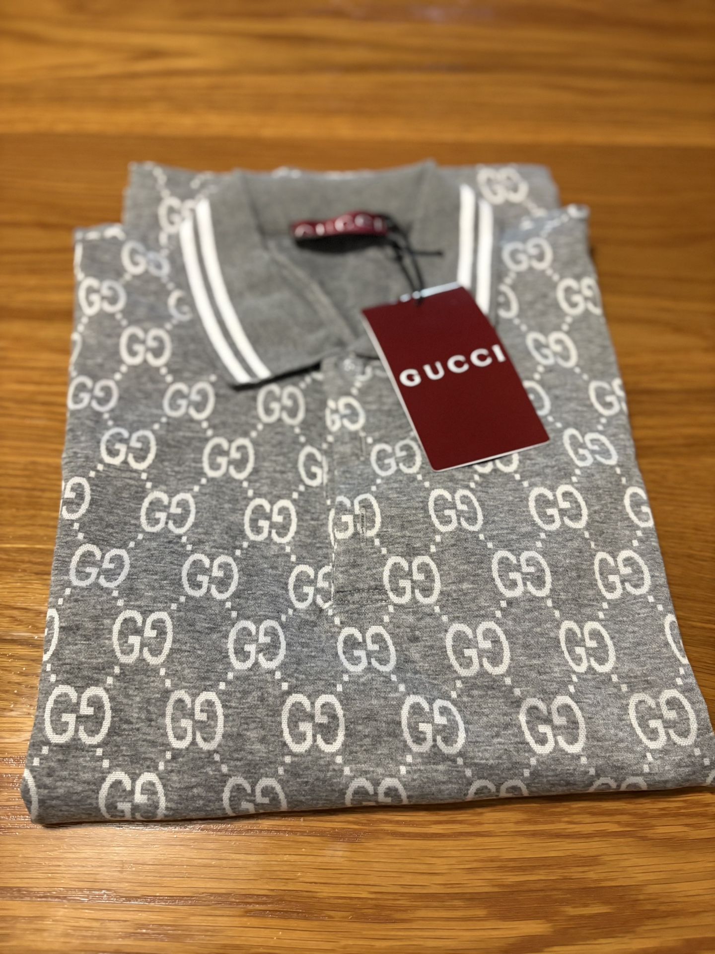 Men Gucci GG Monogram Polo Shirt Large