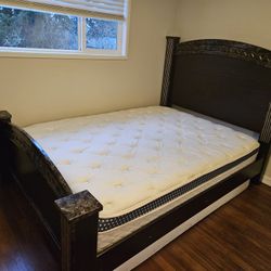 Queen Bed  + Mattress, Box Spring 
