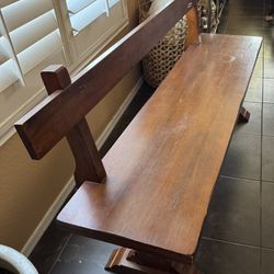 Large Solid Indoor Bench: Trestle Leg Design