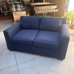 Contemporary Navy Loveseat