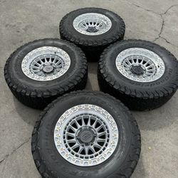 New Rims 17x9 6 Lugs For Any Chevy Silverado,Toyota Tacoma Used Tires 285/70r17 Bfgoodrich 75% Life 