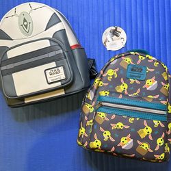 Loungefly Disney Star Wars Mandalorian Grogu & Bad Batch Mini Backpacks - Both NWTs  