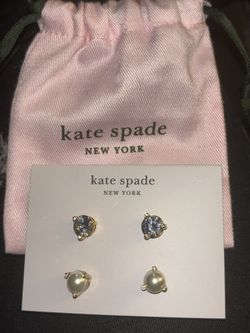 Kate Spade New York Womens Rise And Shine Stud Earrings Set Of 2 Gold Tone NEW.