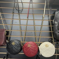 Gucci Round Leather Crossbody Bag 