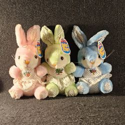 Vintage 1991 SOS Good Stuff Soft Plush Bunnies New With Tags.