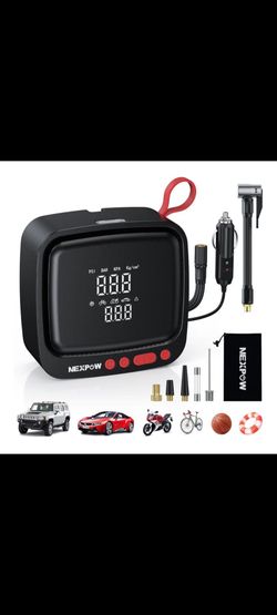 Tire Inflator Portable Air Compressor with 12V DC Power adapter, 150PSI Tire Pump for SUV, Motorcycle, Bicycle, Basketball, Fast Inflation with Auto S