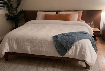 King bed frame with mattress