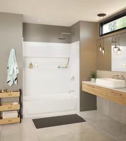 Bootzcast Porcelain Cast Iron Bathtub & NexTile Wall Set