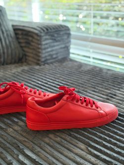 Size 10 All-Red Low-Top  ZARA Leather Sneakers