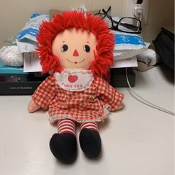 Vintage Raggedy Ann Bedtime Plush Doll, By Knickerbocker