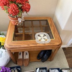 3 Oak sofa and end tables