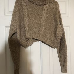 Cropped Turtleneck Sweater 