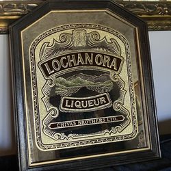 Vintage Lochan Ora Liqueur Framed Mirror