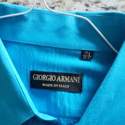 Armani Men Long Sleeve Shirt Sz 17 1/2