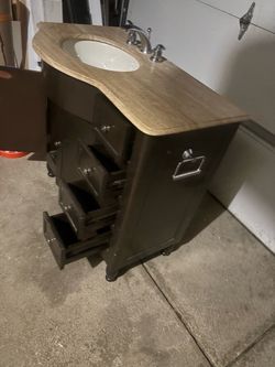Bathroom cabinet with countertop