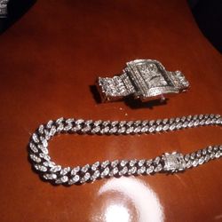 Lab Diamond Cuban Link Chain Short And Heavy Masculine Rare imported Australian💎Lab Diamond Simulated💎Unisex Resizable Links💎Look like Money  