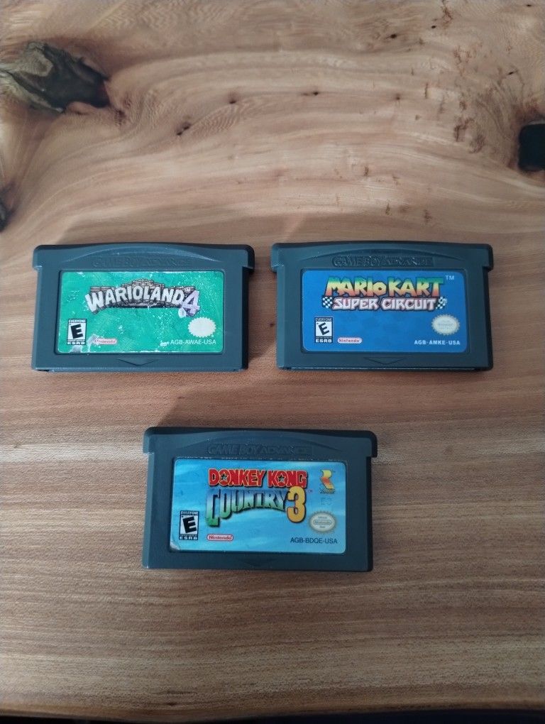 Mario Kart, Warioland 4, Donkey Kong Country 3 GBA Games