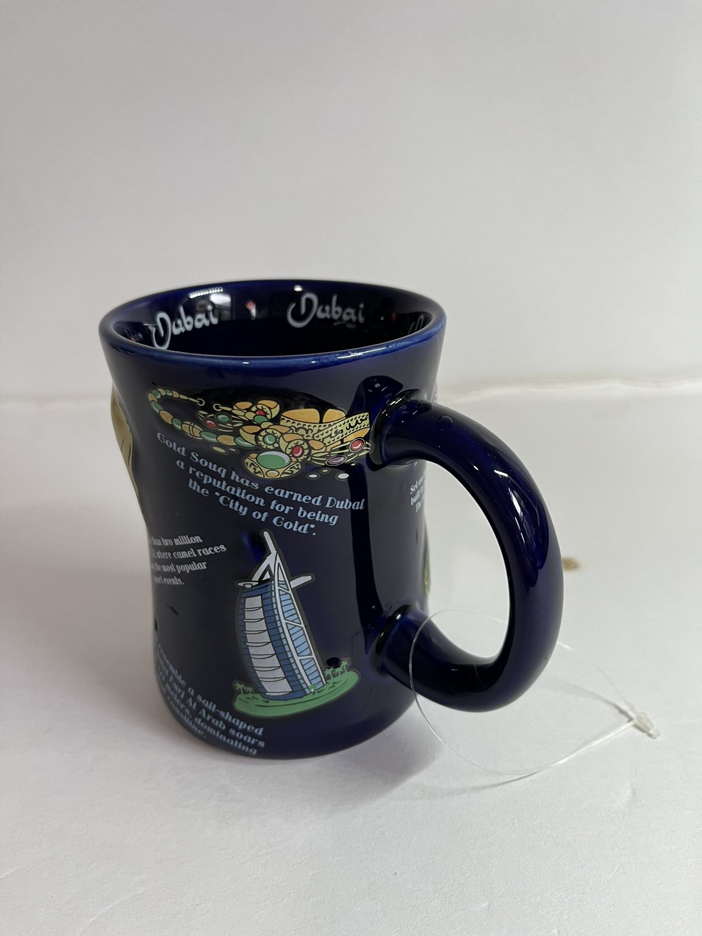 Dubai UAE Souvenir 3D Embossed Burj Khalifa Building Burj Al Arab Hotel Mug