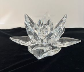 Large  Swarovski Crystal Waterlily (Lotus) Candle Holder