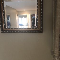 Nice Vintage Wood Mirror Good Quality W Pearl Size 16*14