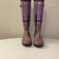 Hunter Purple Tall Rain Boots Ladies Size 7 
