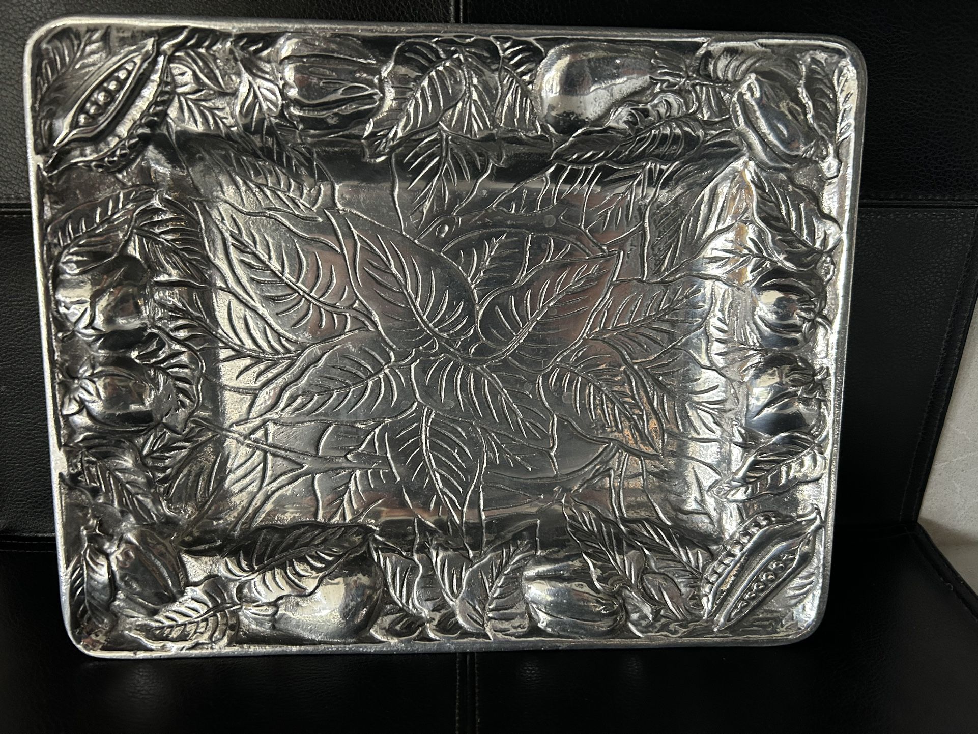 Vintage Cast Aluminum Footed Serving Tray