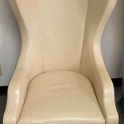 2 - Leather High Back chairs