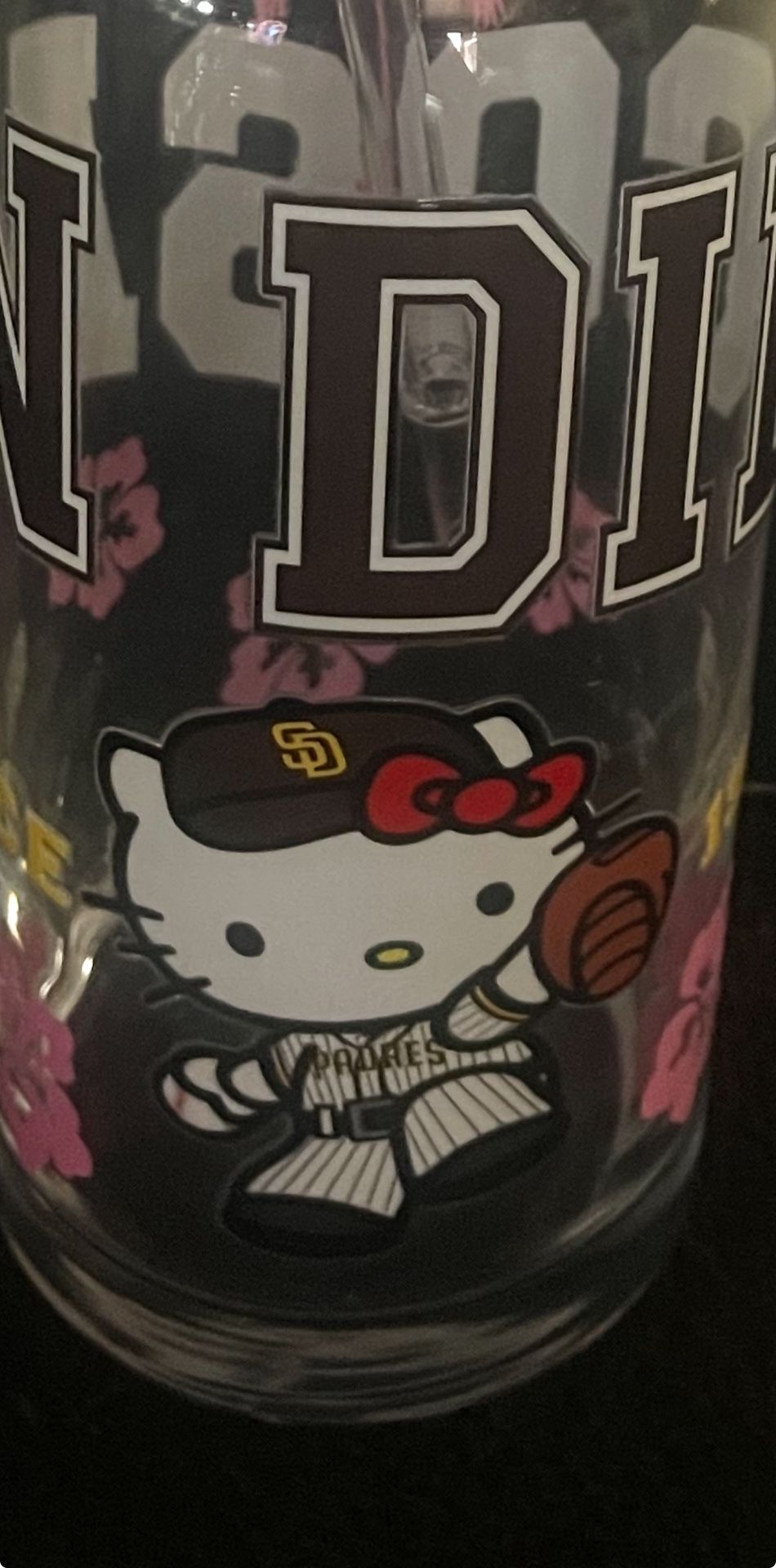 Padres Hello Kitty Glass Cup