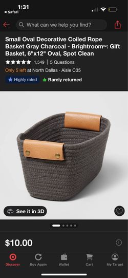 TWO TARGET GREY WOVEN BASKETS