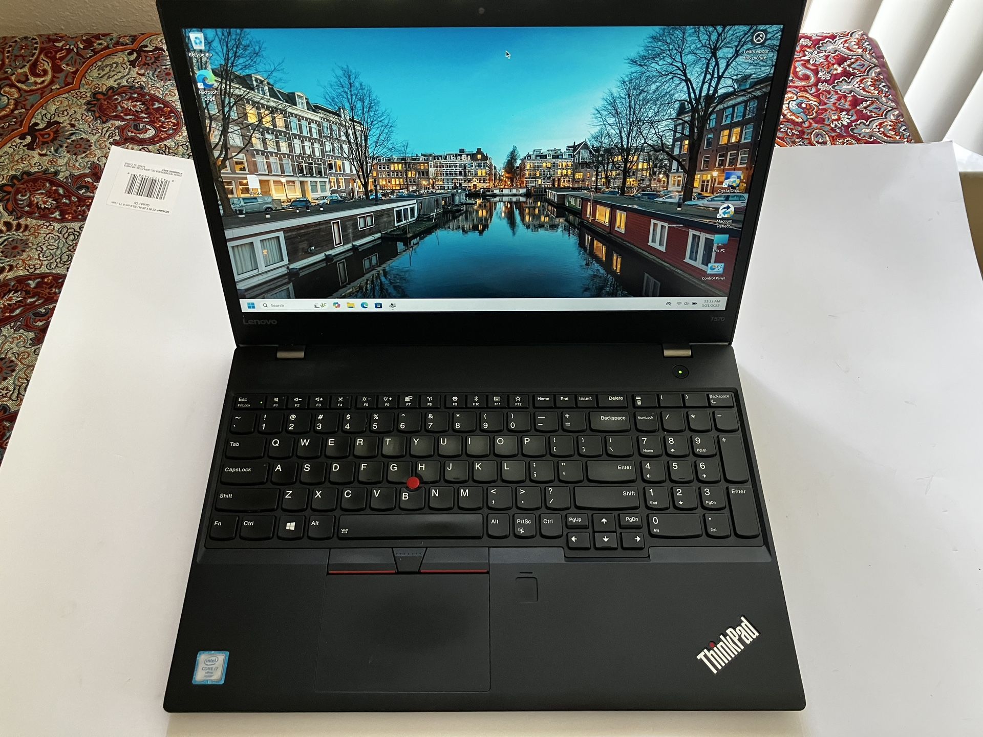  Nice, clean, fast Lenovo ThinkPad T570 15.6” i7-6600U 16GB 512GB SSD W11 Pro MS Office 2010 Pro. 