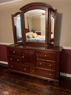Dresser and Four Post Queen Bed