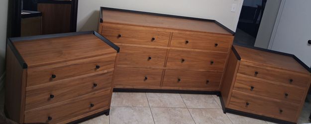 3-Piece Dresser Set with Black Trim