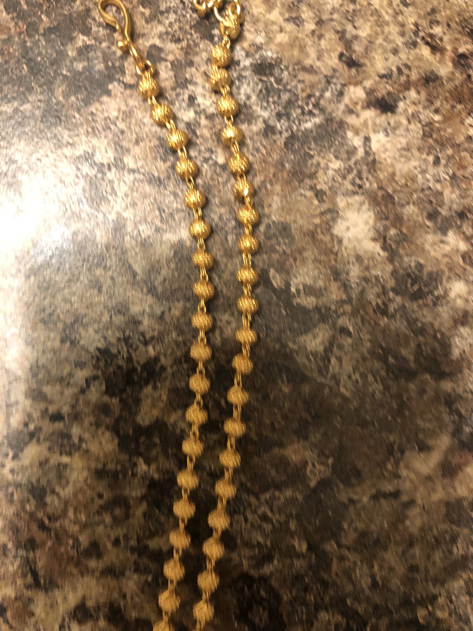 22k Gold Necklace And Diamond Charm