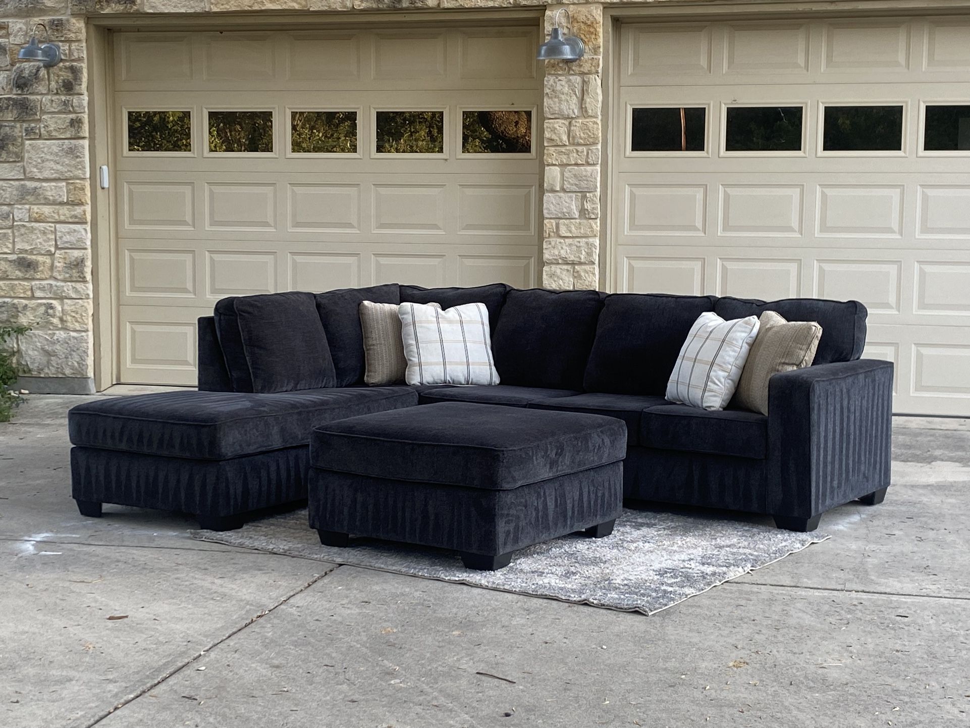 Dark Grey/Black Sectional Couch