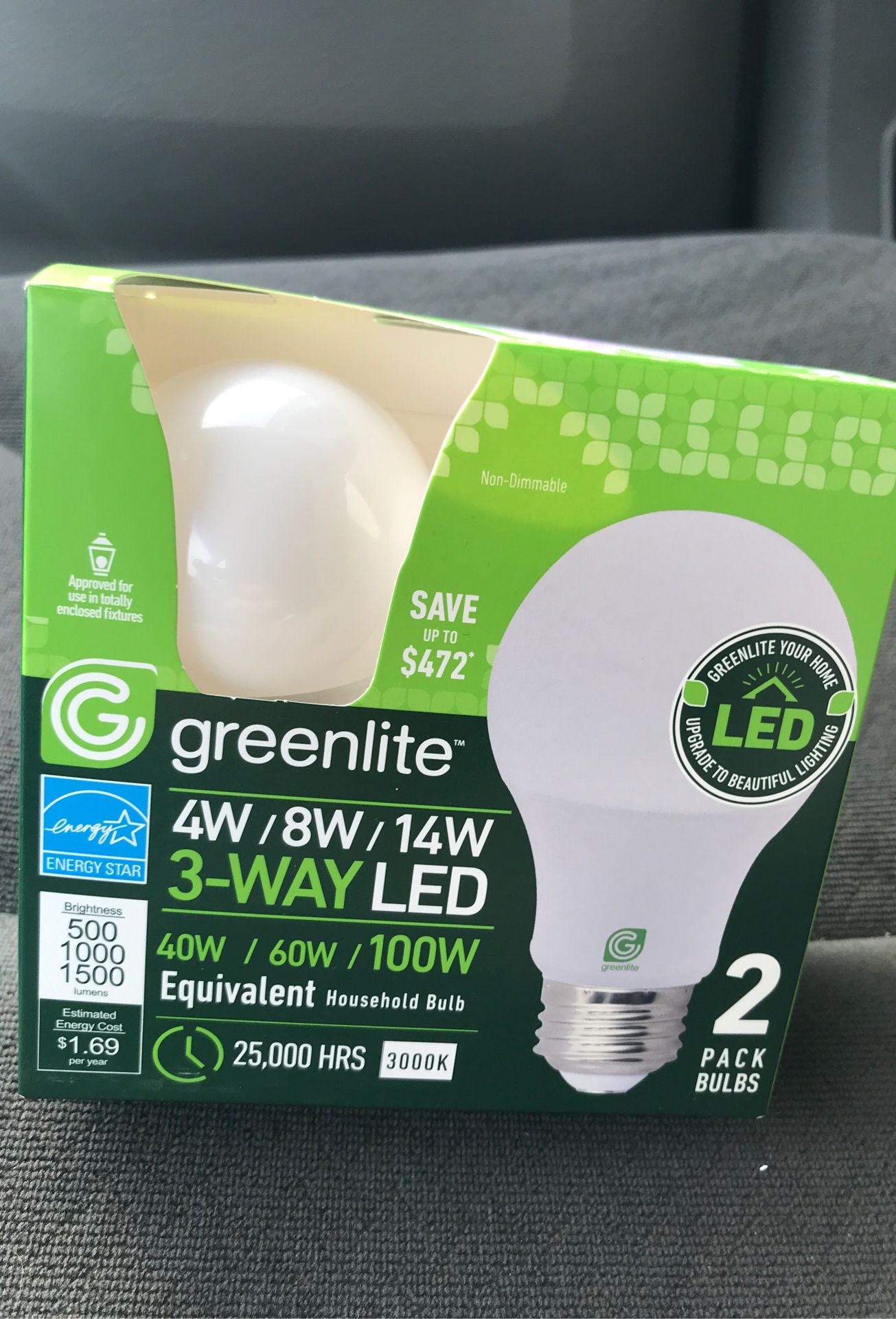 LED light bulb 3 way A19