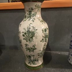 Large Flower Jar Or Decorative Vase Hand Painted 
