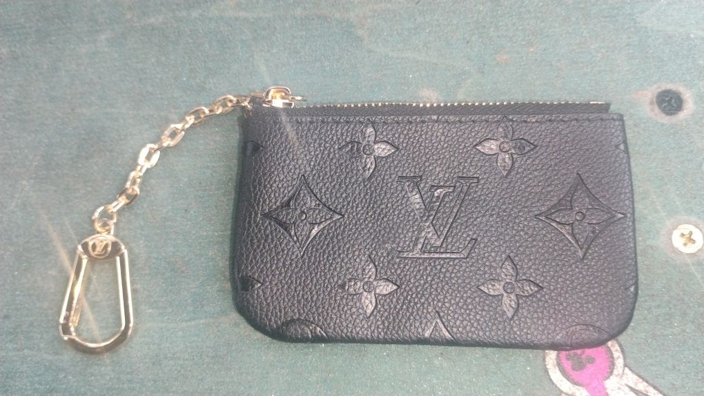 Louis Vuitton Black Empreinte Leather Key Pouch / Coin Purse
