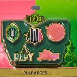 Wicked Pin 5 Box Set Inspired Enamel Metal Images From Movie 