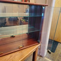 Display Case, glass shelves.